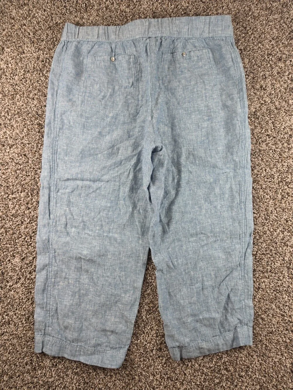 Pure Jill by J. Jill Womens Sz L Pull On Wide Leg Linen Pants Light Blue